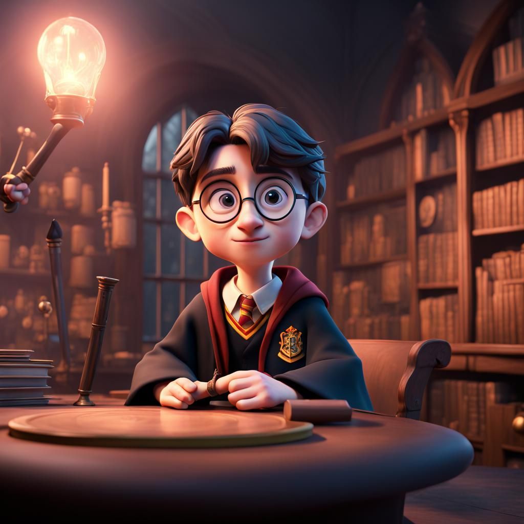 Harry Potter in 3D Digital Art Style