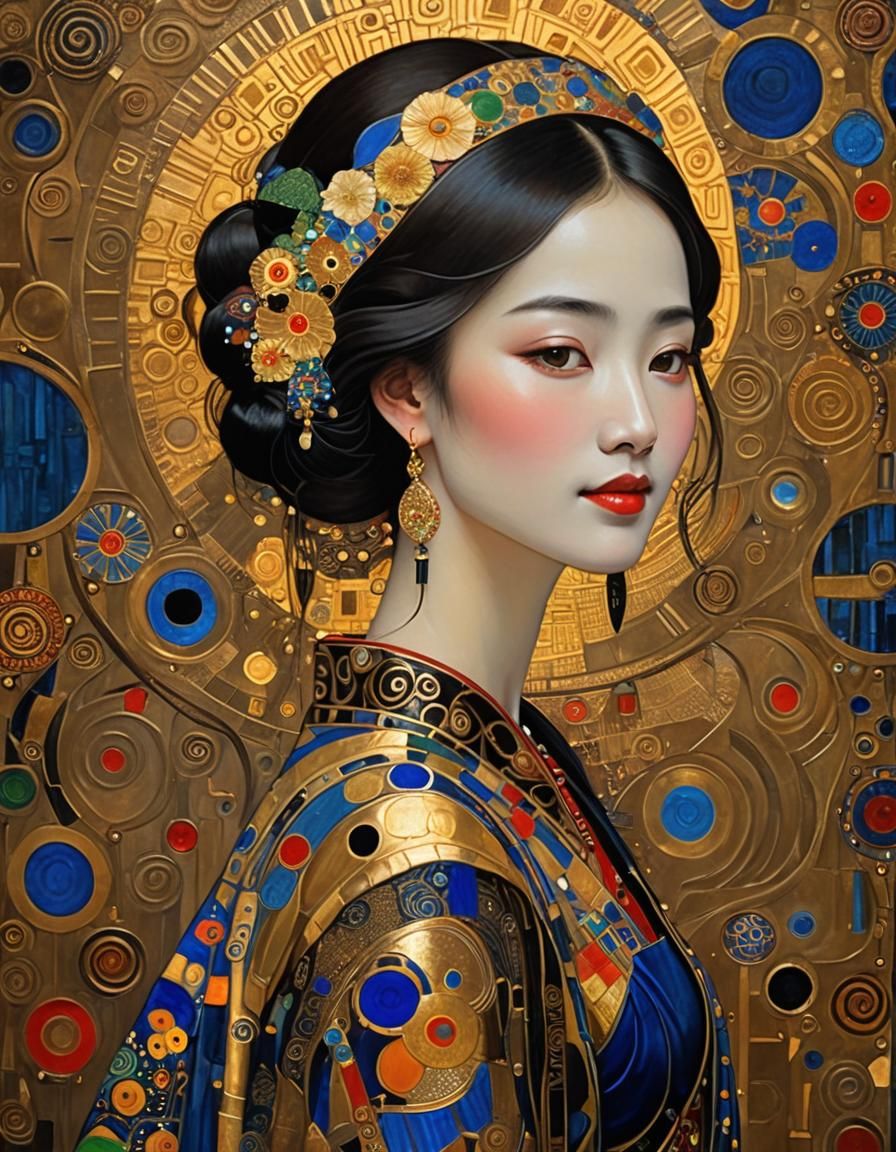 Oriental lady, by Klimt