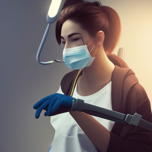 Dentist in Office: Hyperdetailed Digital Art