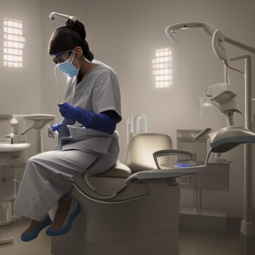 Dentist in Office: Hyperdetailed Digital Art