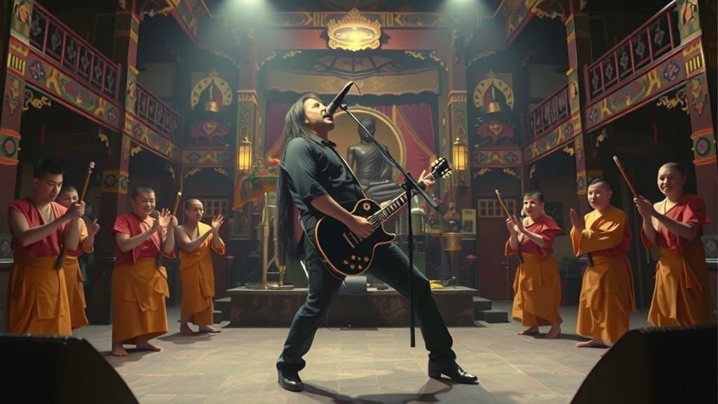 Motorhead Band Rocks Buddhist Monastery with Headbanging Mon...