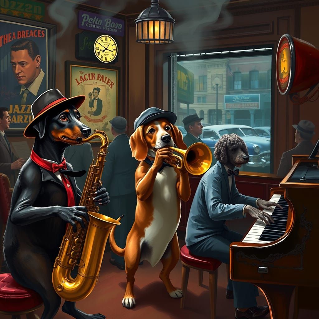 Jazz Dogs in Vintage Harlem