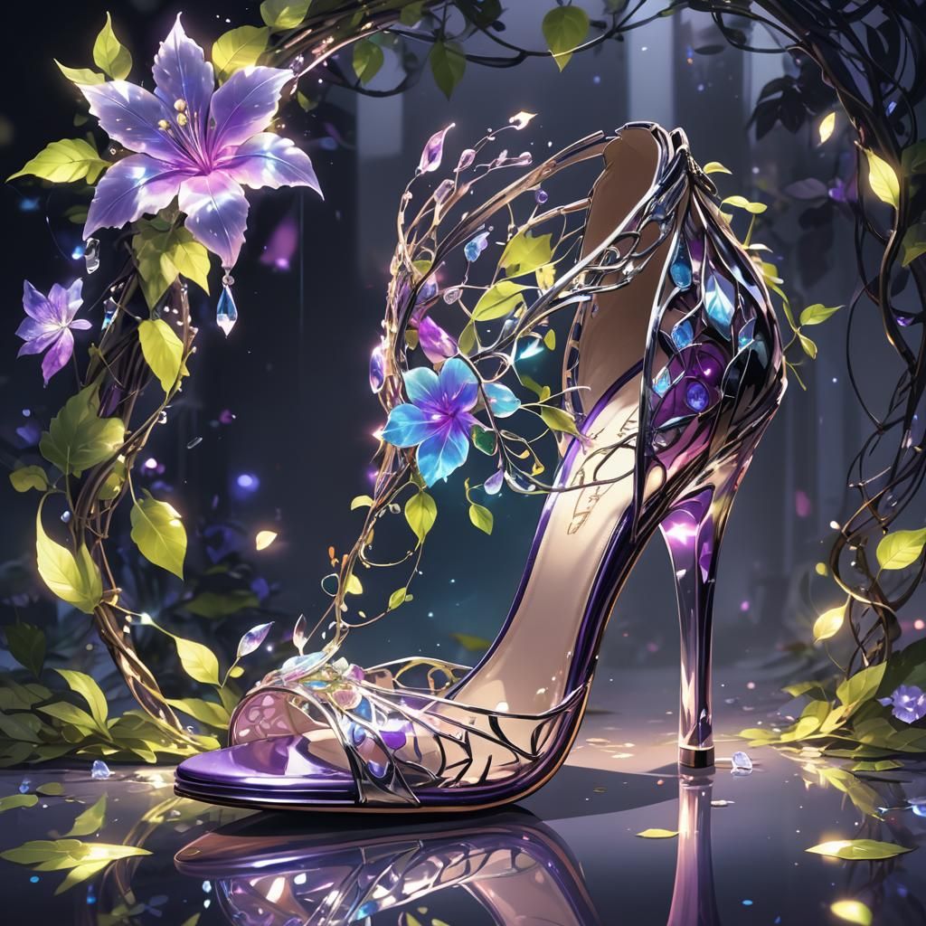 Fantasy Flower High Heel in 2D Pixiv Style