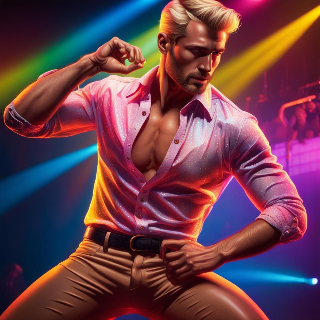 Salsa Dancer in Neon Lights: Hyperrealistic Portrait