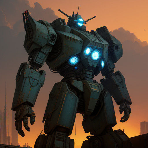 Mechanical behemoth dominates a desolate industrial wastelan...