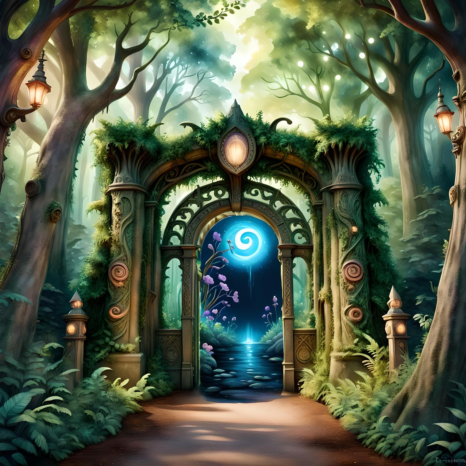 Enchanting Portal to a Bioluminescent Feywild