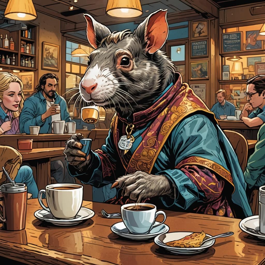 Aardvark and Guinea Pig in Coffee Shop Comic