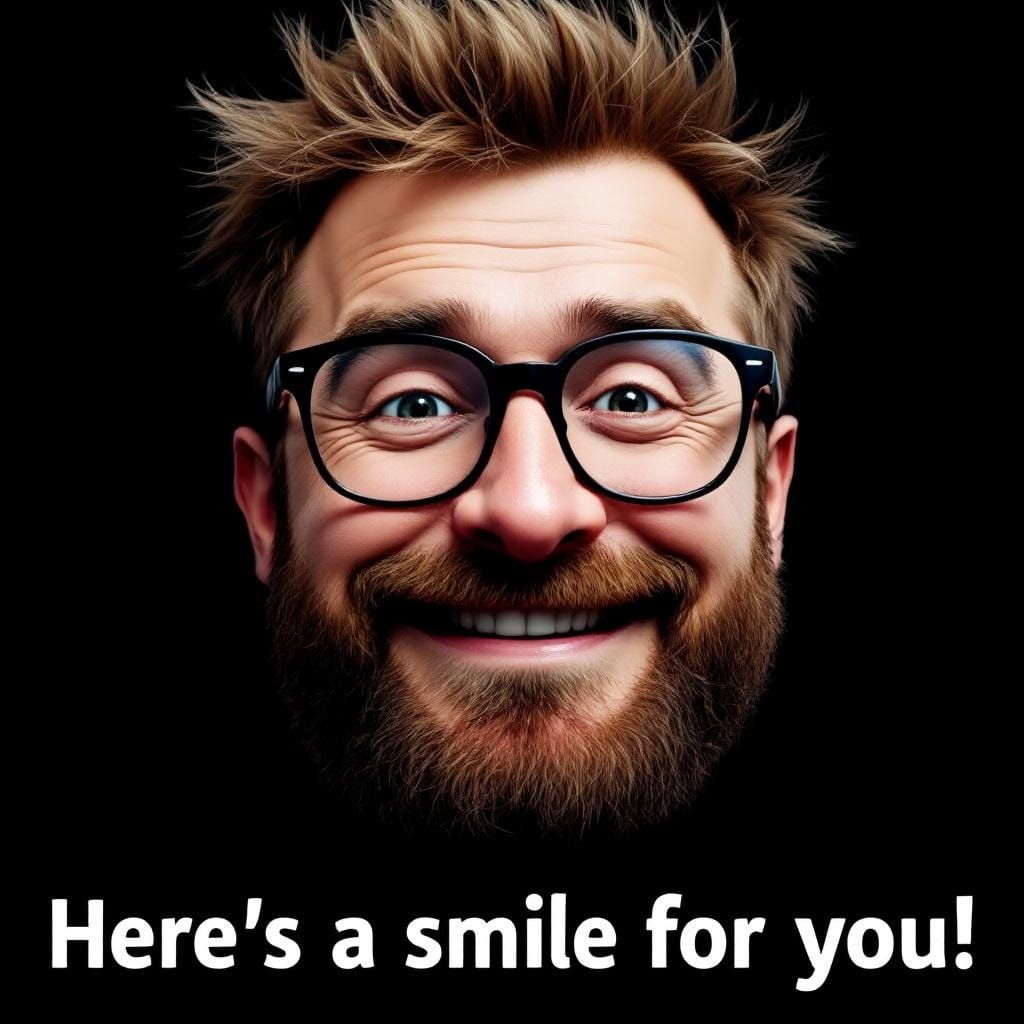 Smiley Face with Spiky Hair and Beard