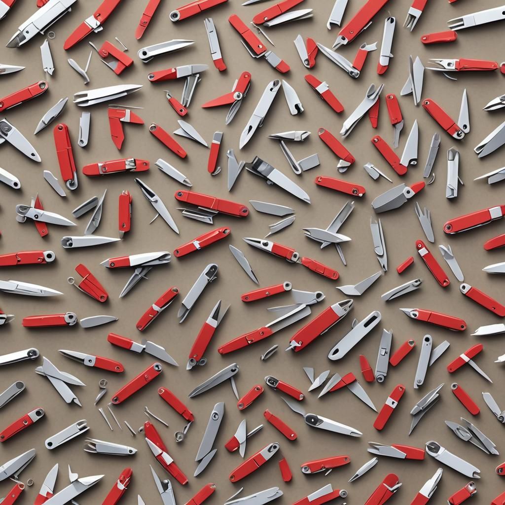 Origami Swiss Army Knife Papercraft Design