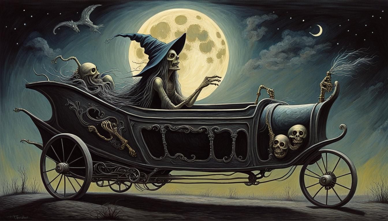Witch in Coffin Dragster: Ed Roth Style Art
