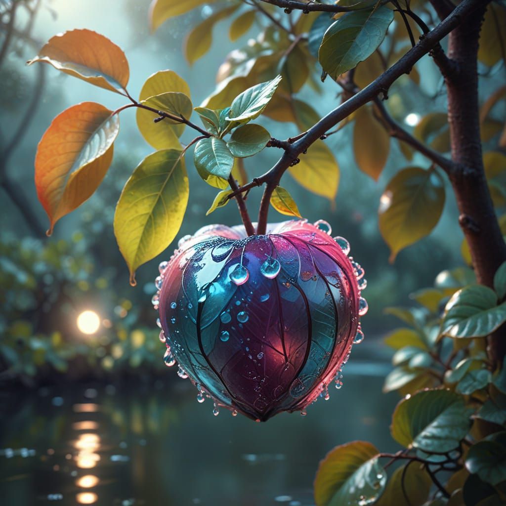 Vibrant Water Apple Blooms in Fantasy Garden