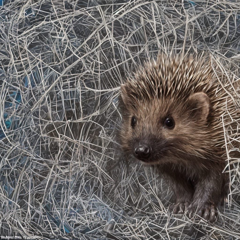Hedgehog Crafted from Spiderwebs
