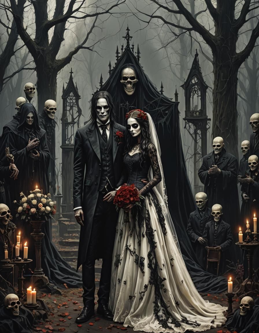 Dark Gothic Romantic Wedding in Sinister Style