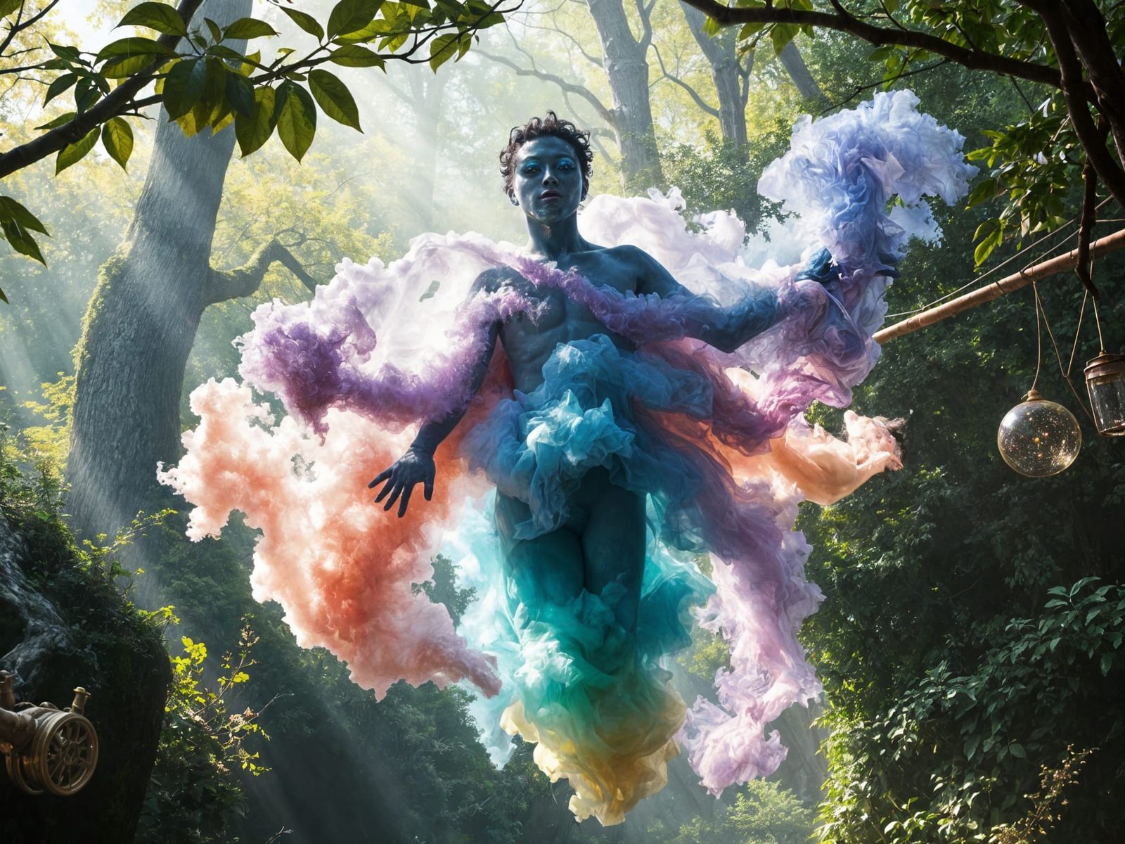 The Colour Inventor in a Luminous Forest Atelier