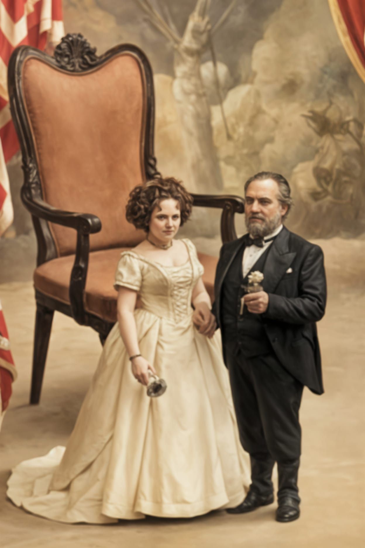 Gothic Circus Couple: Miniature Jugglers in Dark Attire