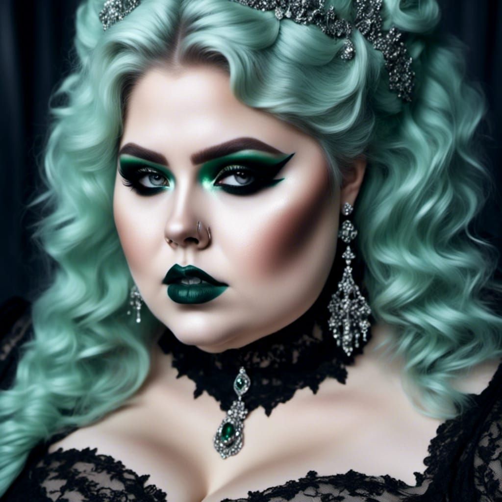 Gothic Vampire Portrait in Pastel Colors
