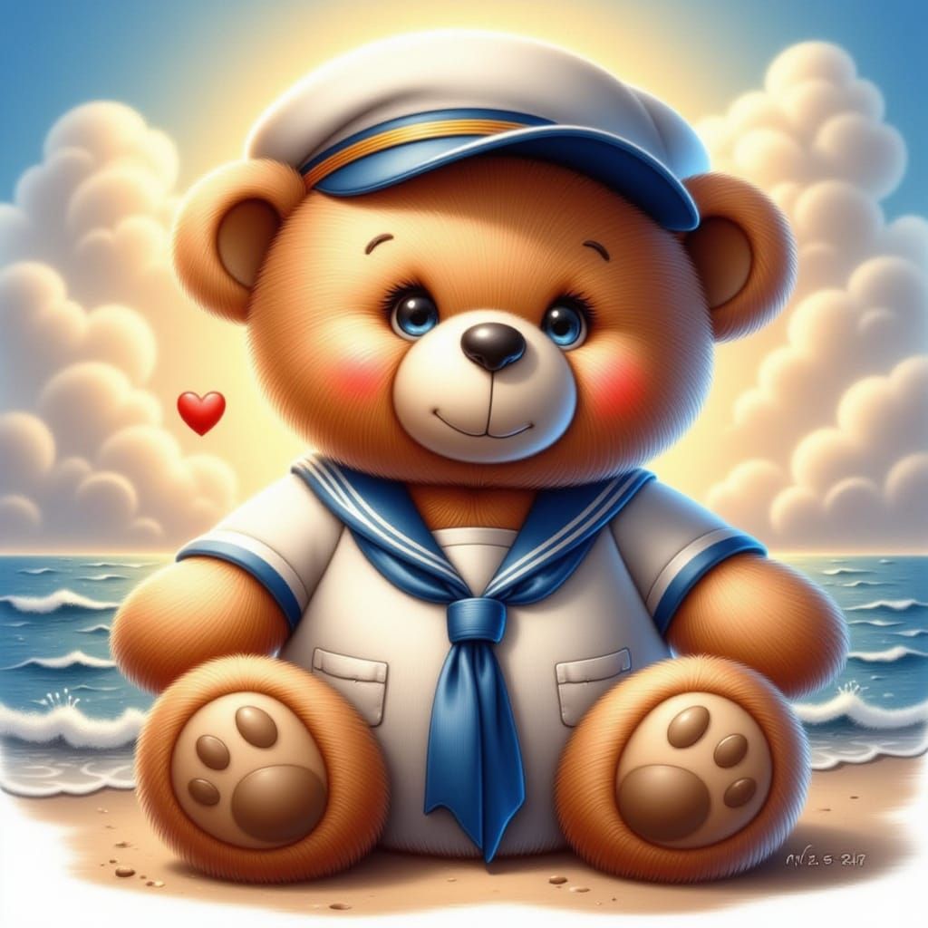 Teddy Bear with Sailor Cap