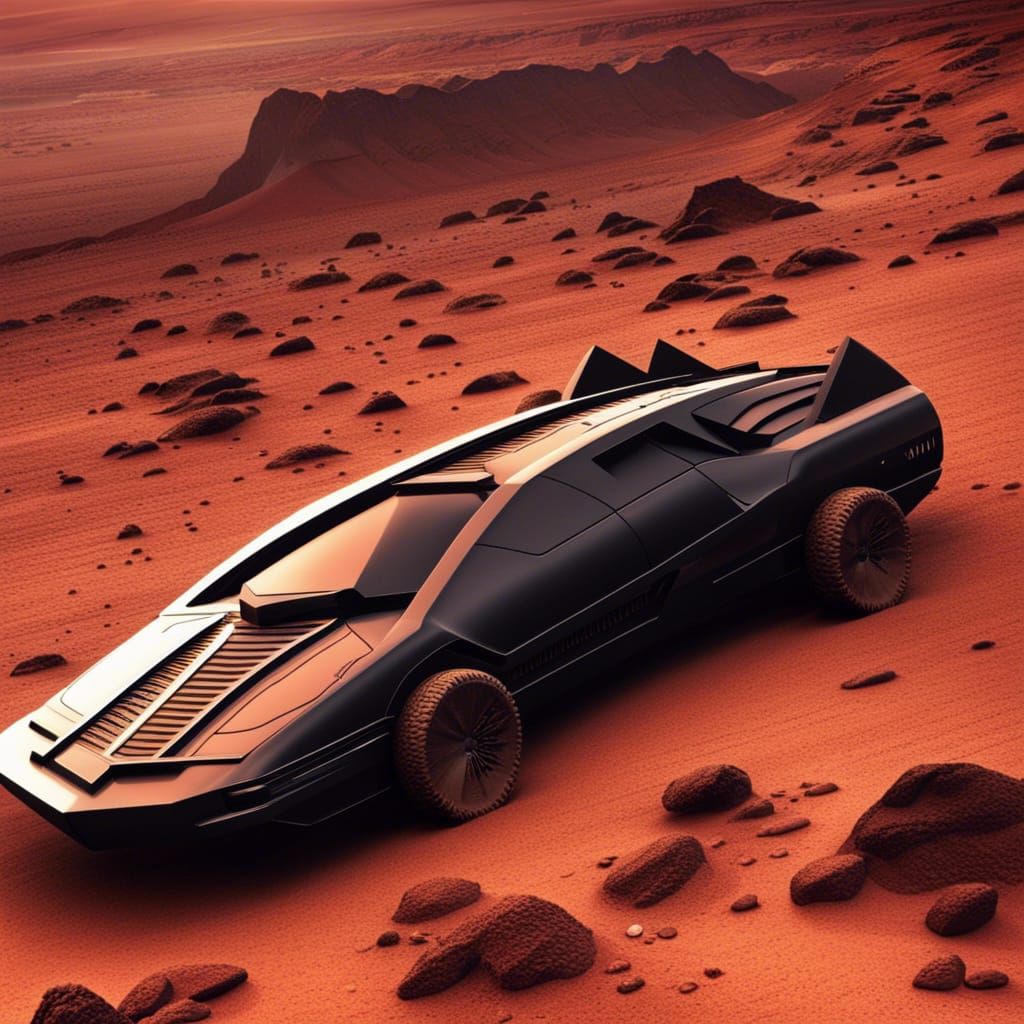Knight Rider Car Roaming on Mars