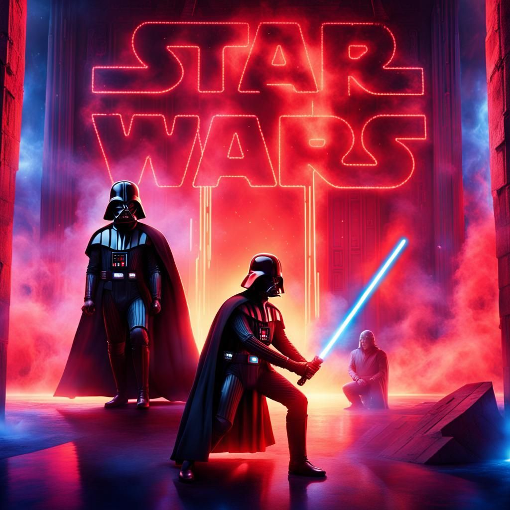 Epic Lightsaber Duel in a Galaxy Temple