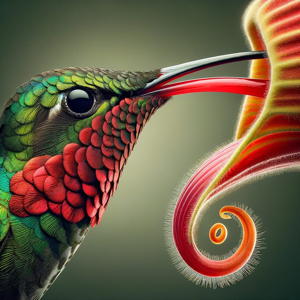 Ruby Throated Hummingbird Extreme Close-up