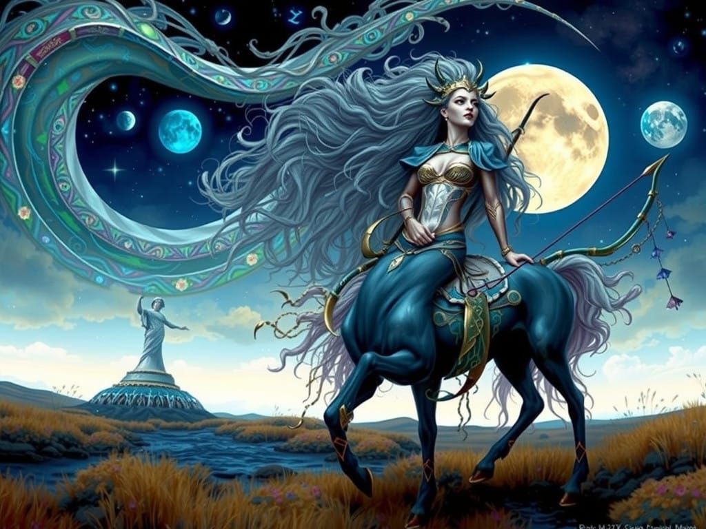 Mystical Zodiac Goddess Embodies Cosmic Balance