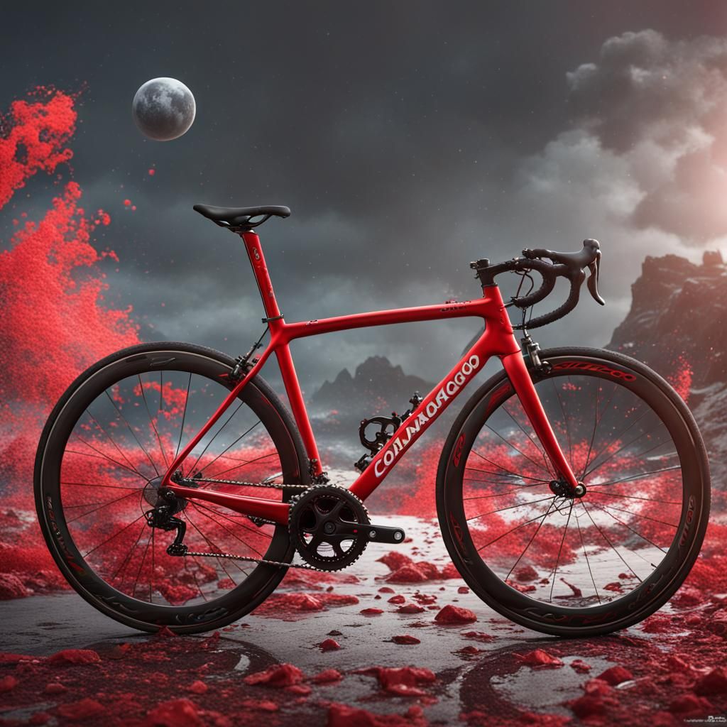 Red Colnago Racing Bike in Detailed Matte Painting