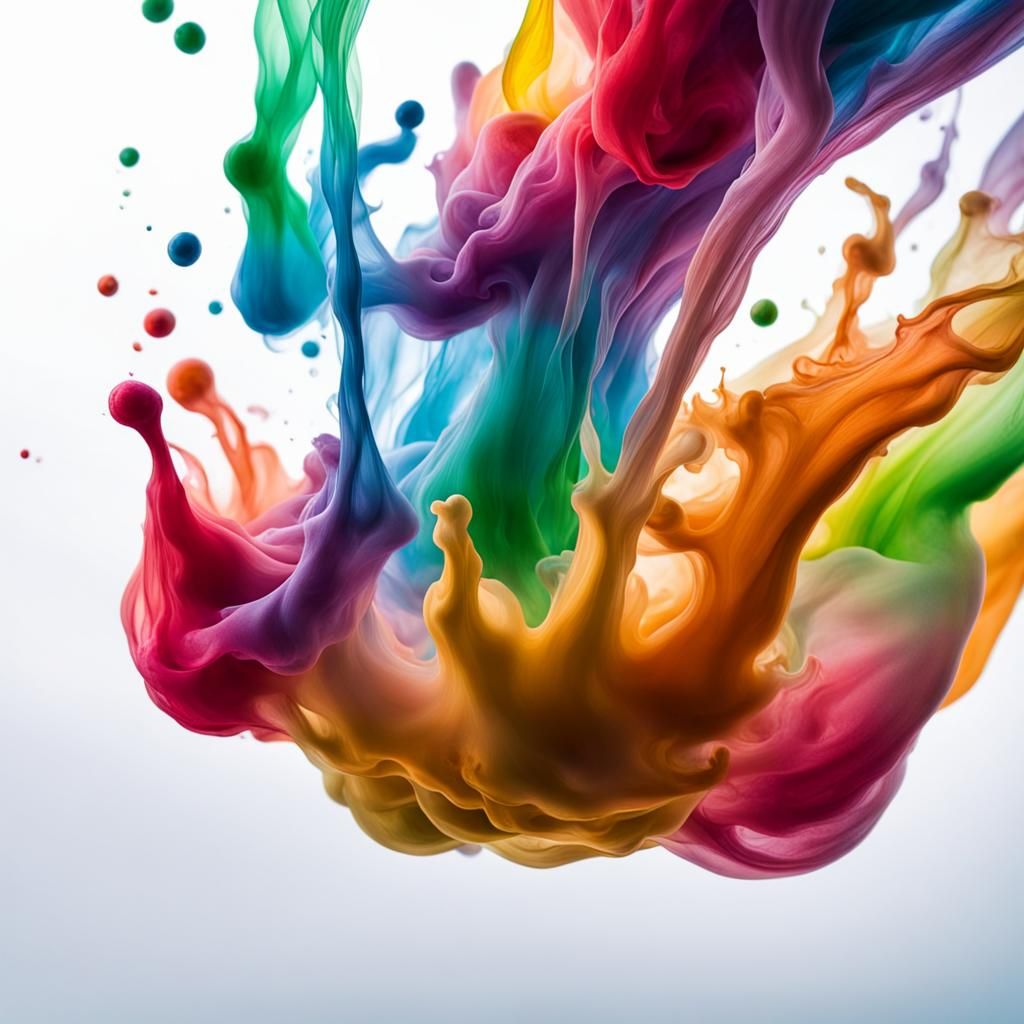 Rainbow Ink Swirls in Water