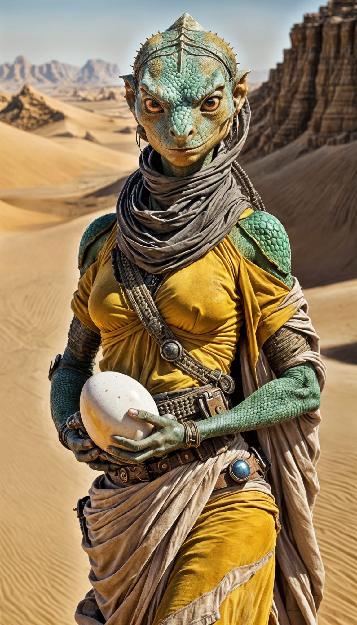 Lizard Woman Mother in Sci-Fi Wasteland