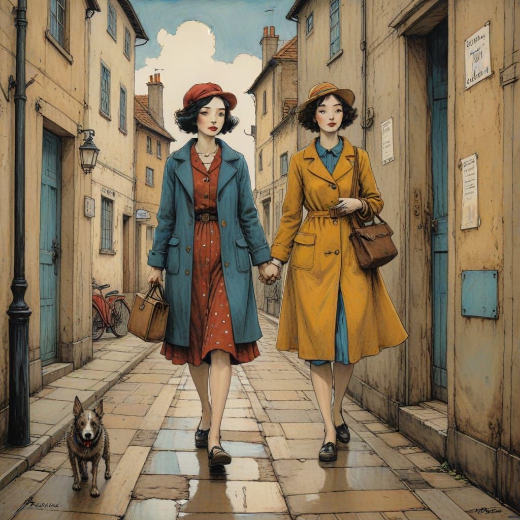 Affectionate Embrace in Whimsical Sensual Style