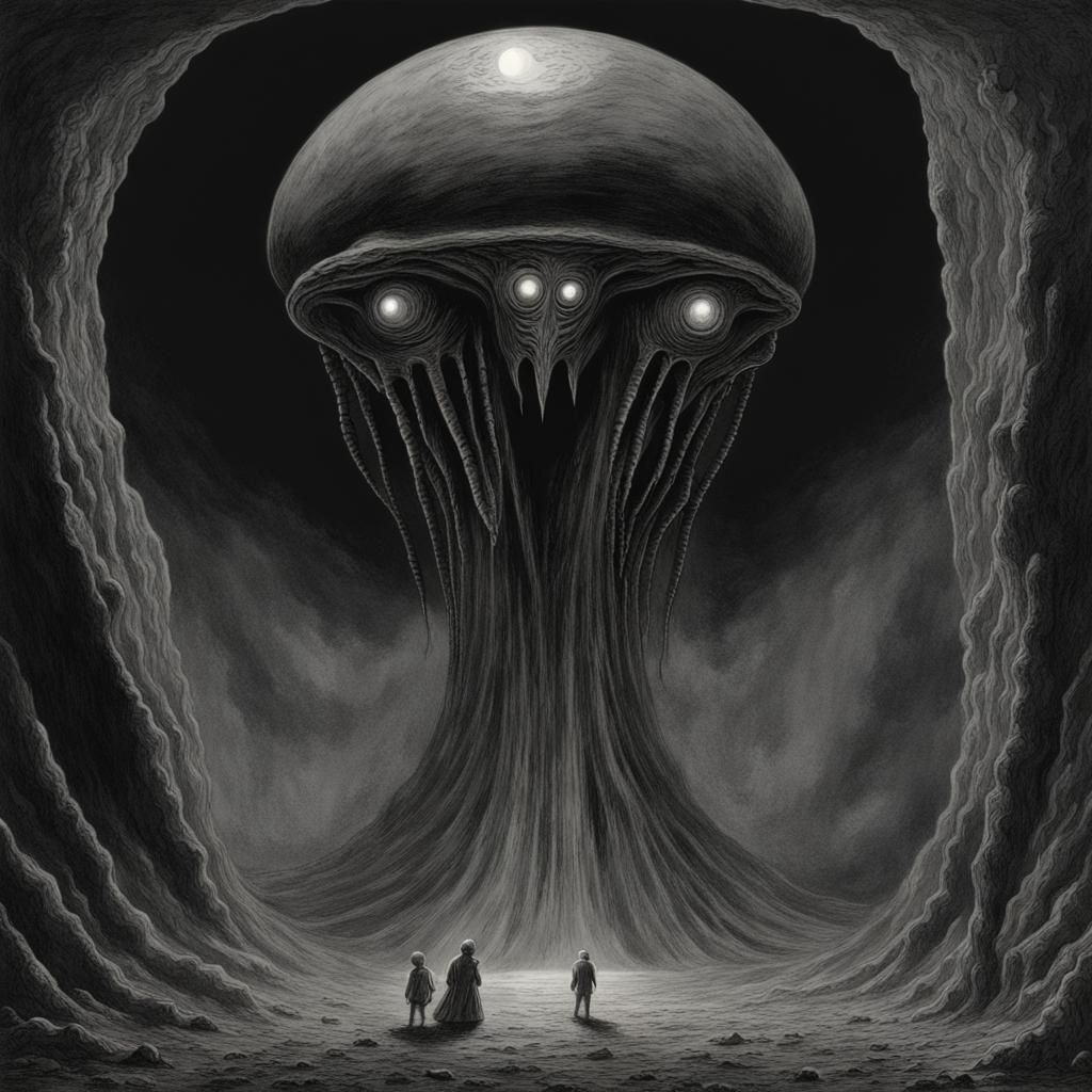 Horrific Aliens in Mind as Dark Fantasy Art