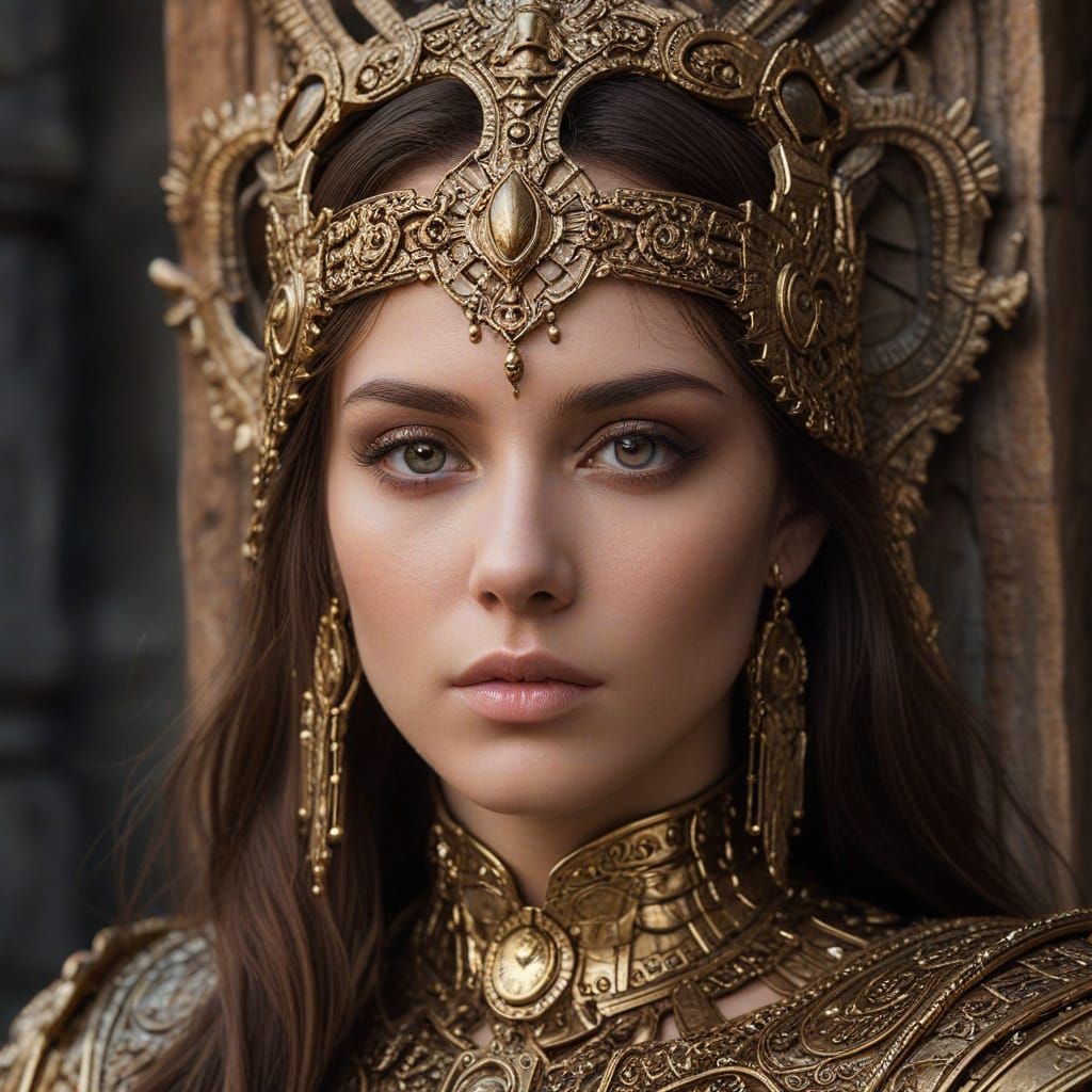 Surreal Goddess of Death in Ancient Temple