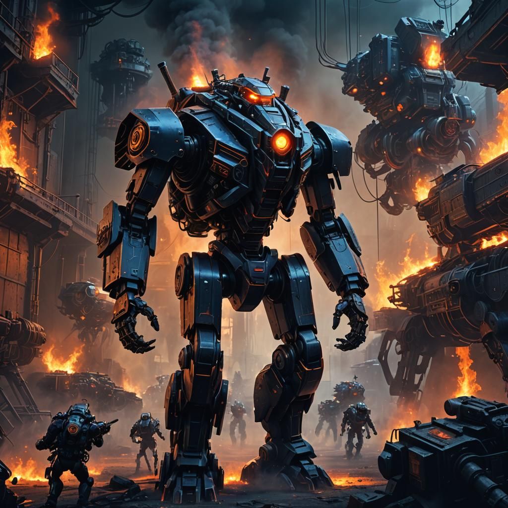 Giant Armored Robotic Exoskeleton Concept Art