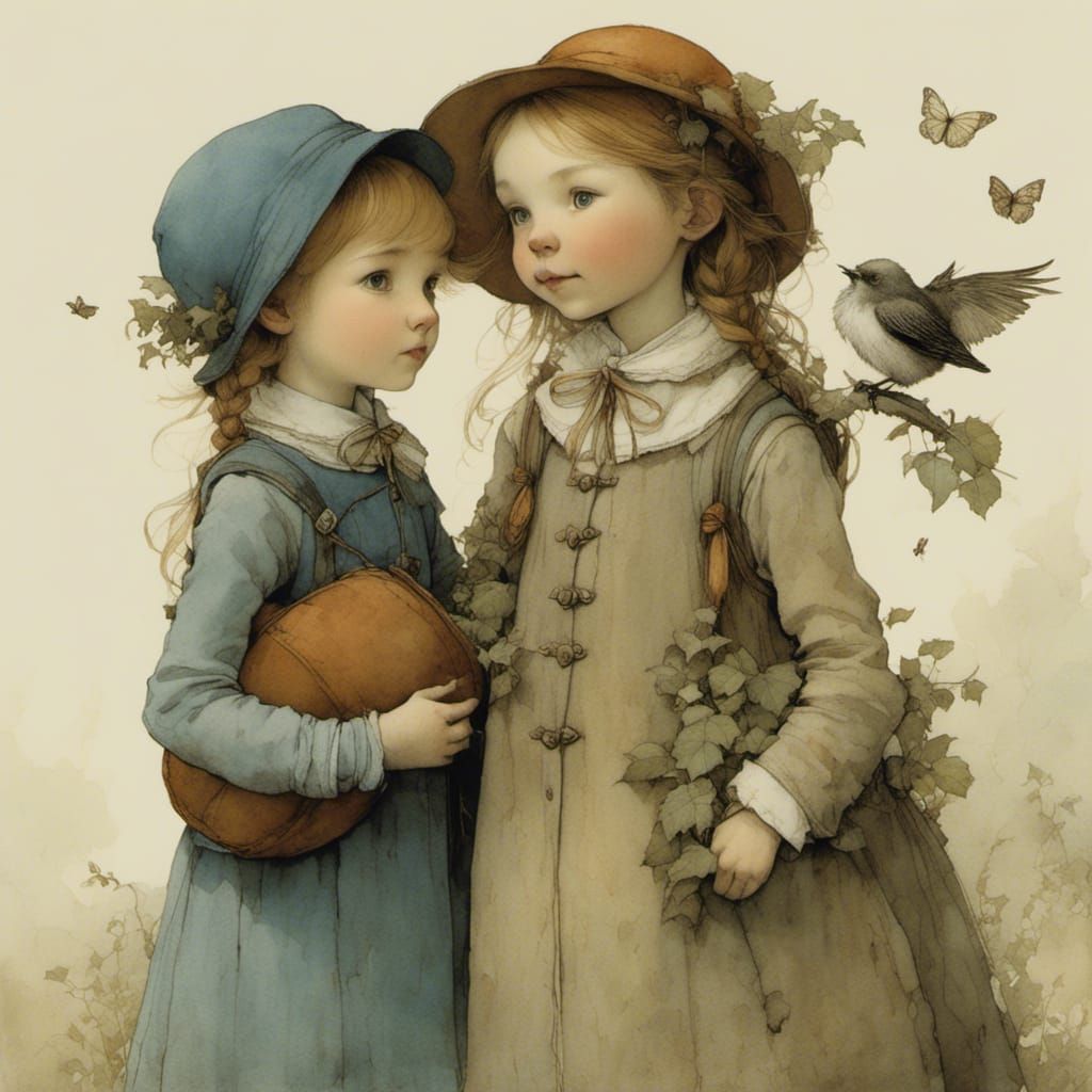 Nostalgic Friendship Illustration