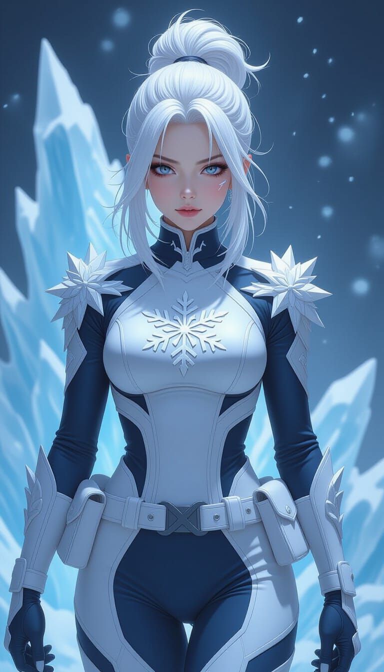 Frost Sorceress Conjures Glacier in Dark Fantasy Art