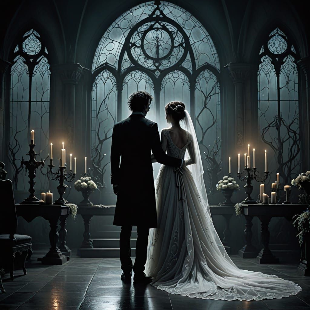 Whimsical Gothic Wedding in Moody 8K Resolution