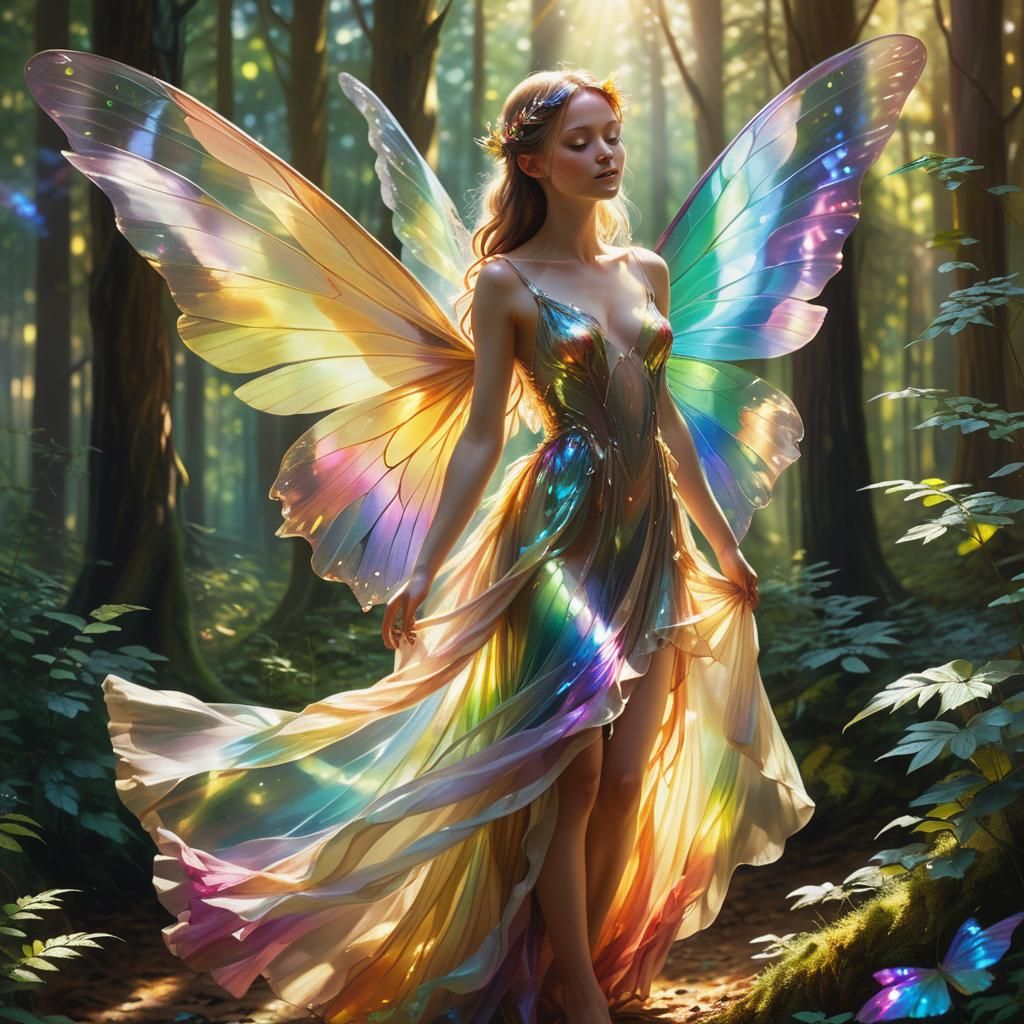 Ethereal Fairy in Vibrant Forest
