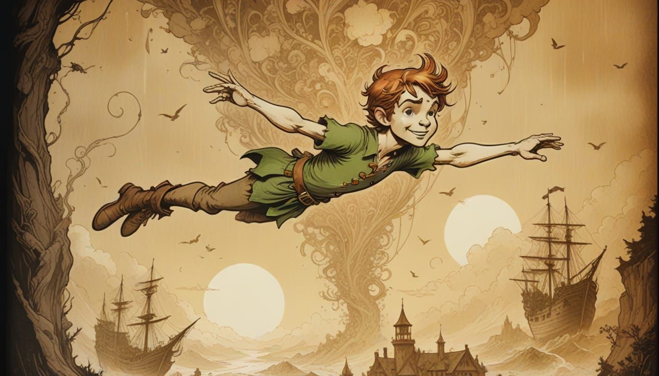 Peter Pan in Cinematic Concept Art Style