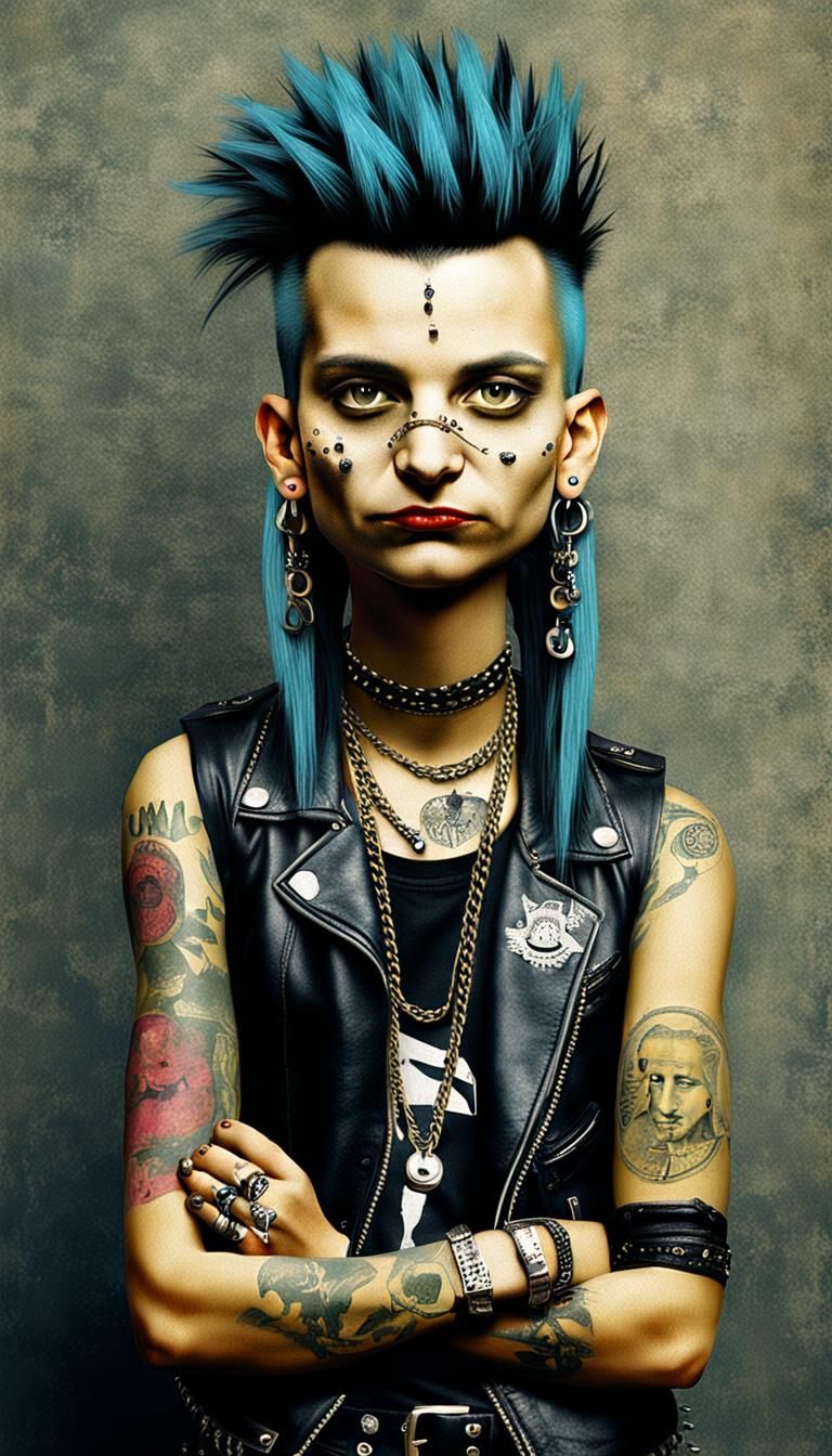 Mona Lisa as Punk Rocker, Digital Art