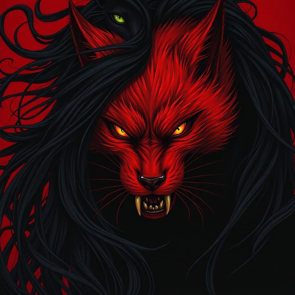 Eerie Horror Manga Figure with Glowing Eyes