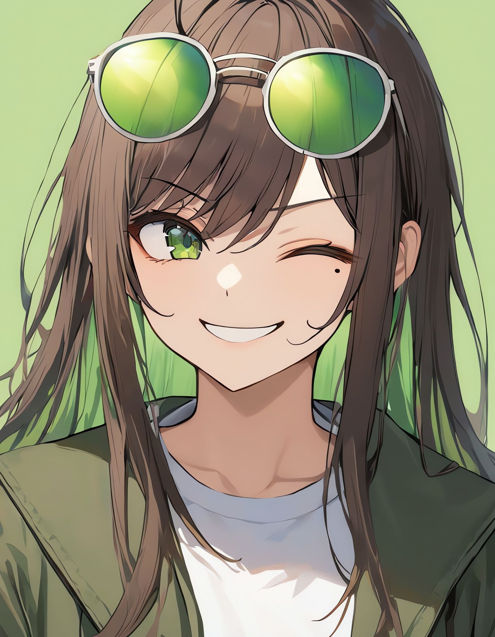 Gnarly Girl in Smug Pose, Cyberpunk Style