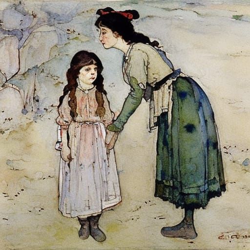 Eeyore's Daughter Resurrection in Watercolor Style