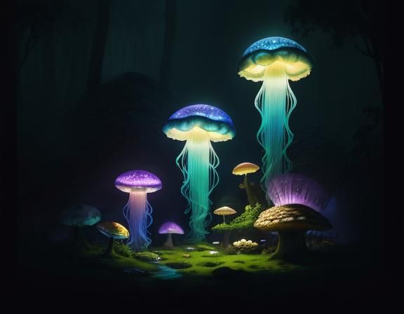 Jellyfish Float Through Toadstool Forest: Beatrix Potter Sty...