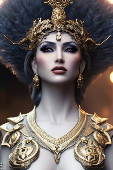 Beautiful Goddess of War Digital Illustration