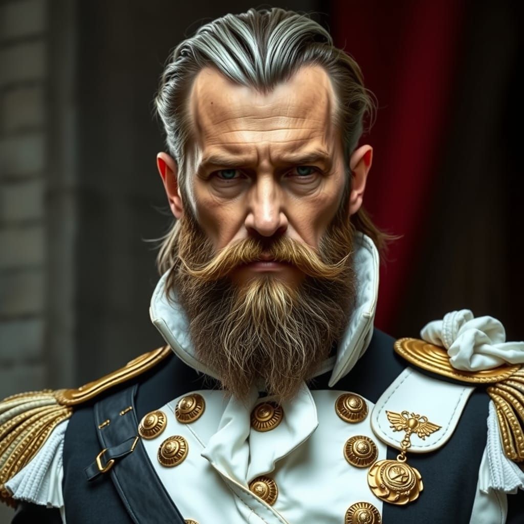 Dashing Musketeer Villain in Regal Attire