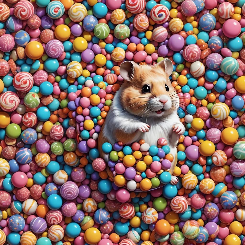 Whimsical Hamster in Candy Art Style
