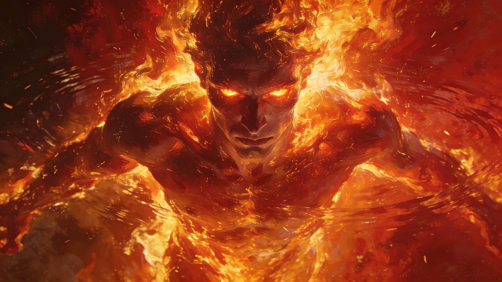 Figure Ablaze with Passion and Purpose