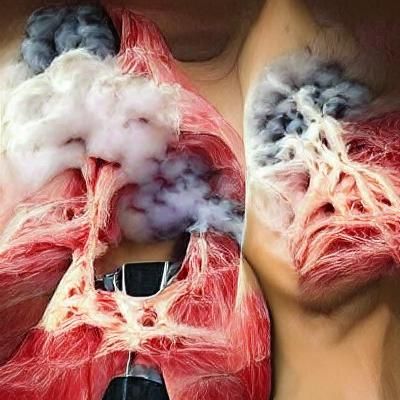Vaping's Effect on Lungs: A Conceptual Image