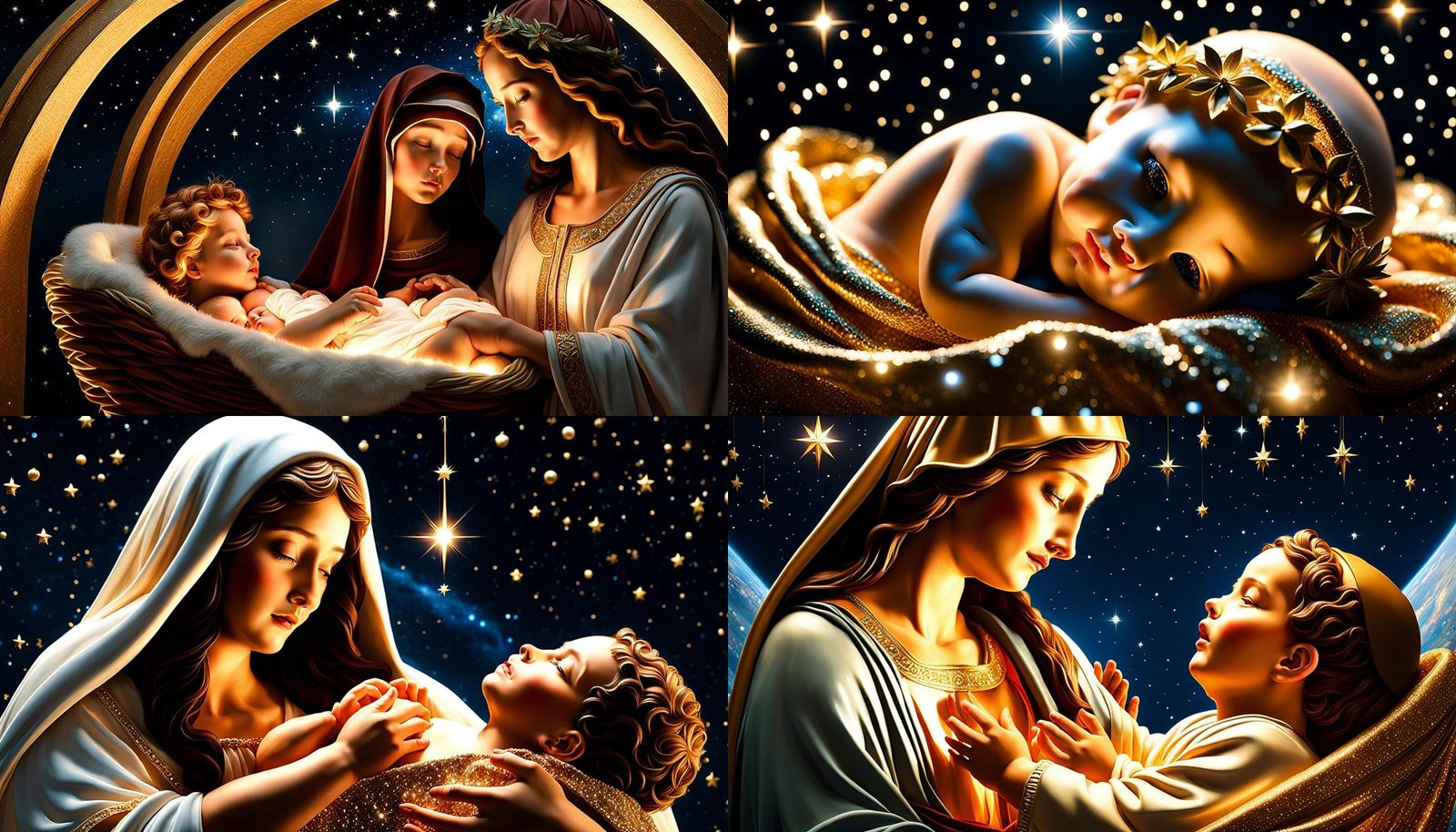 Nativity Scene Inspired by Botticelli, CGI VFX Fine Art