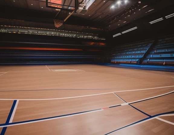 Basketball Arena in Sharp Focus, Professional Photography