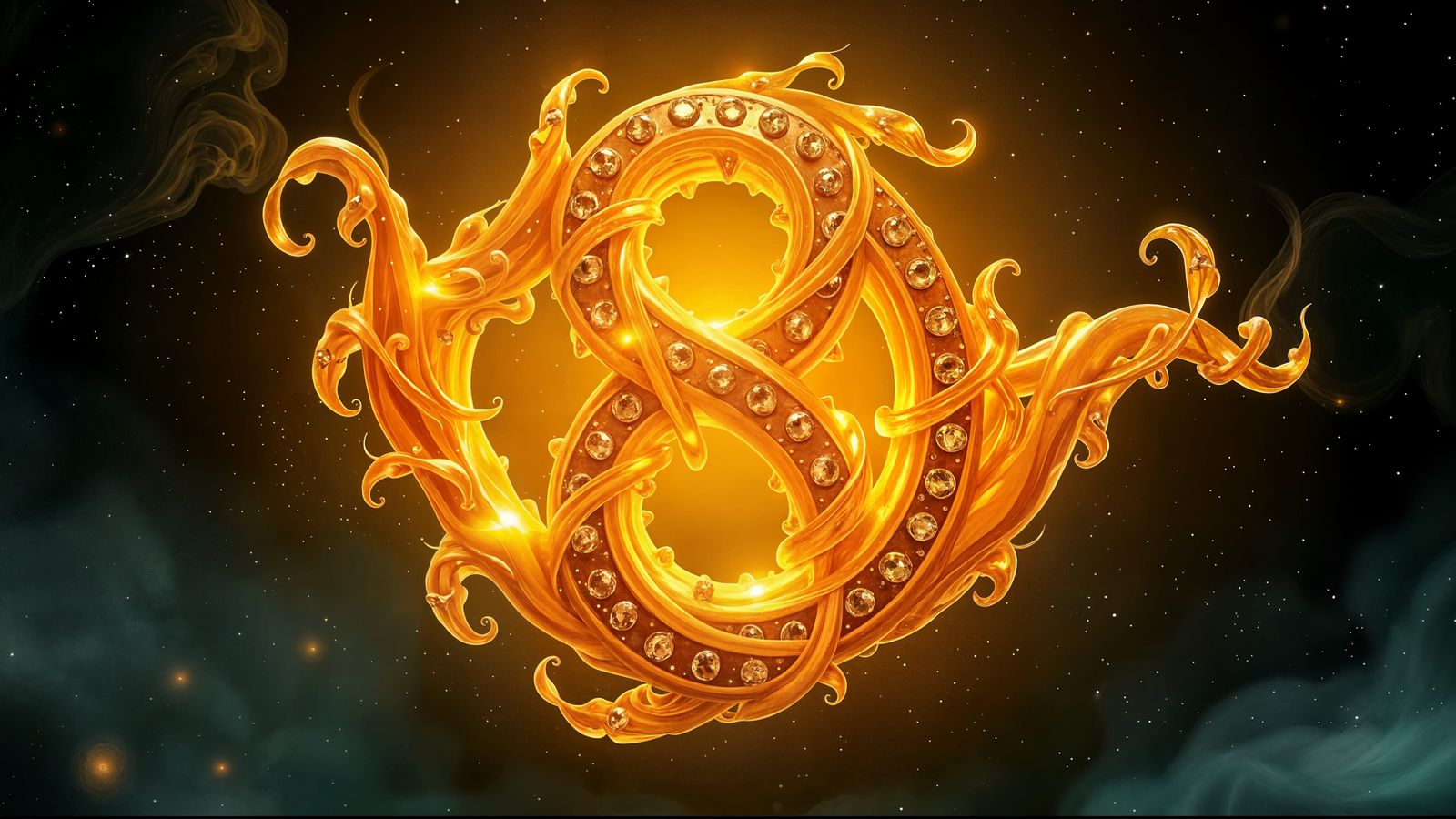 Luxurious Infinity Symbol in Cosmic Gold